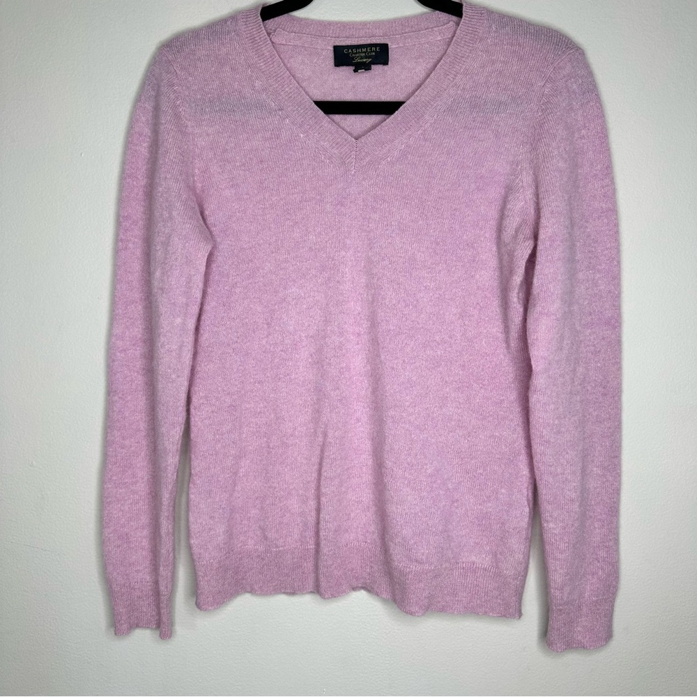 Charter Club Women’s Pink 100% Cashmere V-Neck Sweater Size S
